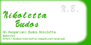 nikoletta budos business card